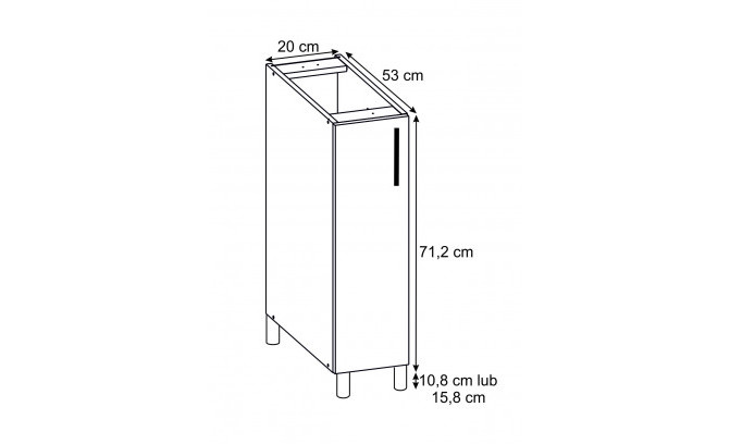 Нижний кухонный шкаф РО 20 BELLA GRAPHITE SUPER MAT